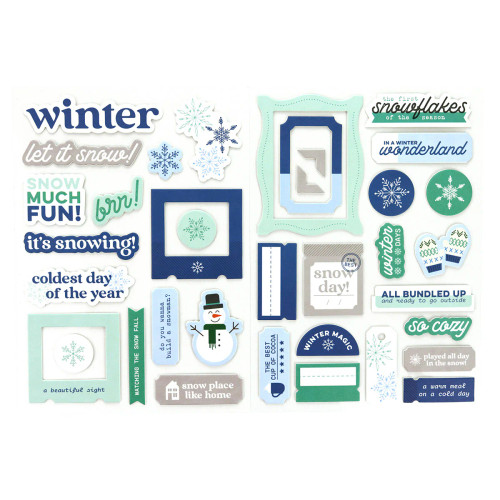 ELLE'S STUDIO Chipboard Stickers: Winter | Winter