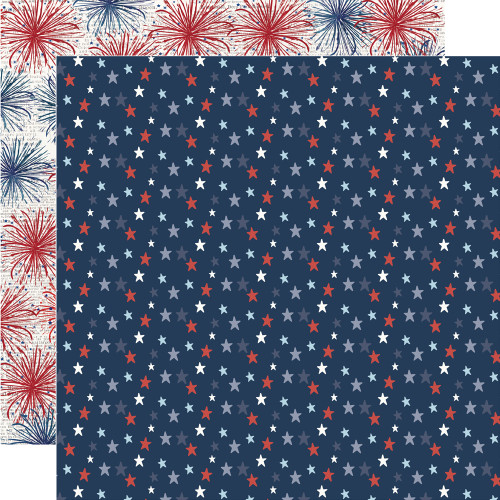 PREORDER - ships May: SIMPLE STORIES Simple Vintage Land of the Free 12x12 Paper: Fireworks & Freedom