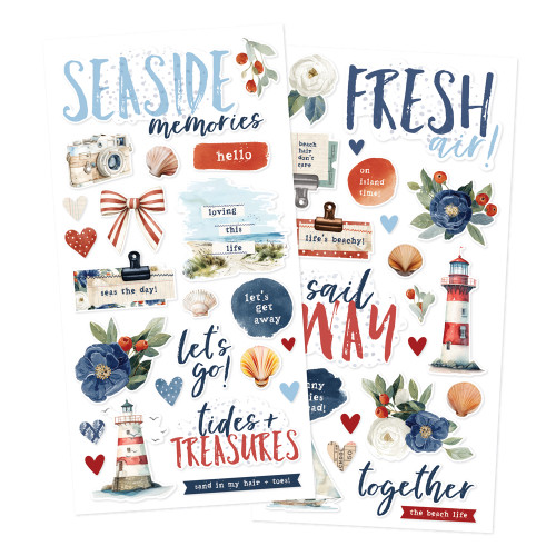 PREORDER - ships May: SIMPLE STORIES Simple Vintage Sand & Sea Foam Stickers