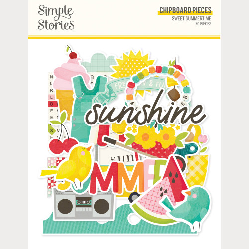 PREORDER - ships May: SIMPLE STORIES Sweet Summertime Chipboard Pieces