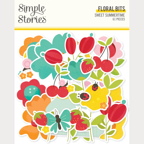 PREORDER - ships May: SIMPLE STORIES Sweet Summertime Floral Bits & Pieces