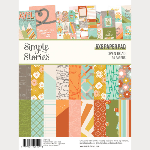 PREORDER - ships May: SIMPLE STORIES Open Road 6x8 Paper Pad