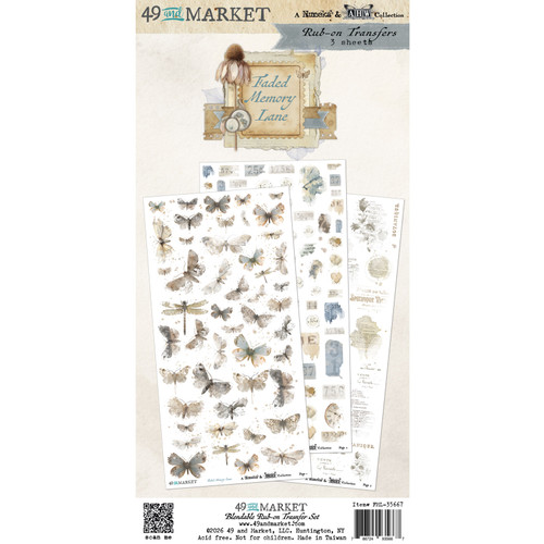 49 AND MARKET 6x12 Blendable Rub-On Transfer Set: Faded Memory Lane
