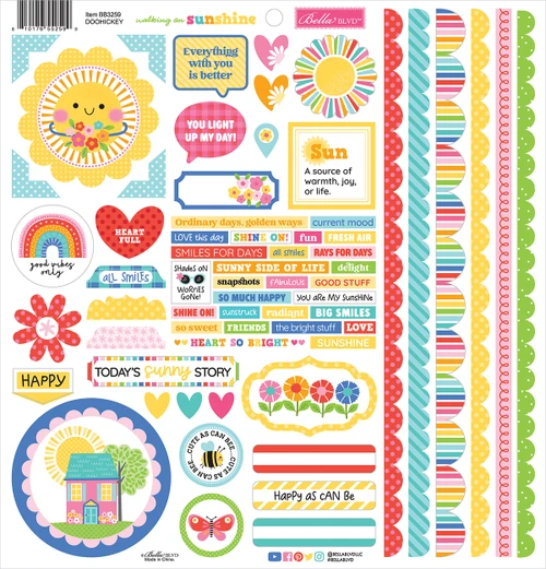 PREORDER - ships May: BELLA BLVD Walking On Sunshine Doohickey Cardstock Stickers