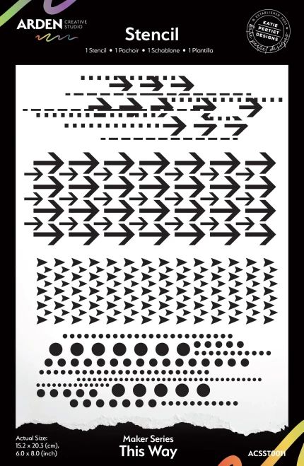 ARDEN CREATIVE STUDIO 6x8 Stencil: Makers Series - This Way