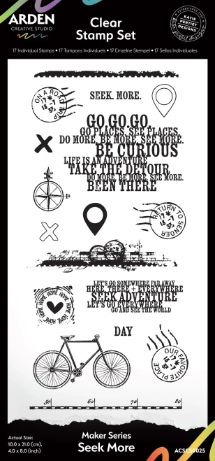 ARDEN CREATIVE STUDIO 4x8 Stamp Set: Maker Series - Seek More