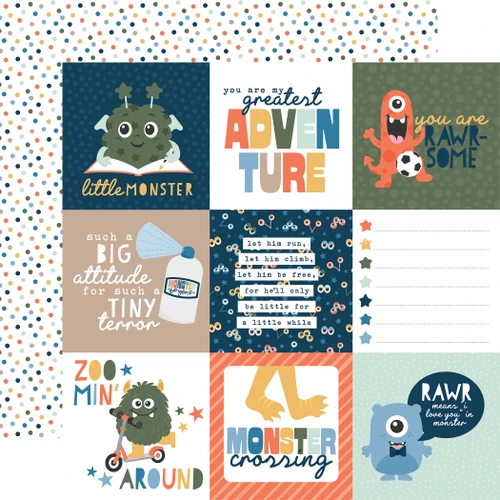 ECHO PARK My Favorite Monster 12x12 Paper: 4x4 Journaling Cards