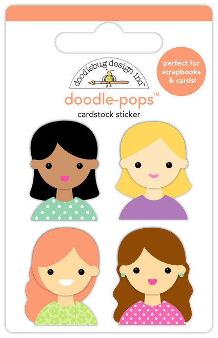 PREORDER - ships JUNE: DOODLEBUG DESIGNS Color Me Crafty Doodle-Pops Sticker: BFFs