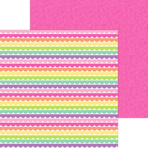 PREORDER - ships JUNE: DOODLEBUG DESIGNS Color Me Crafty 12x12 Paper: Rows of Ribbons