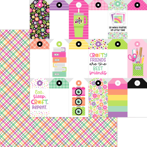 PREORDER - ships JUNE: DOODLEBUG DESIGNS Color Me Crafty 12x12 Paper: Perfectly Plaid