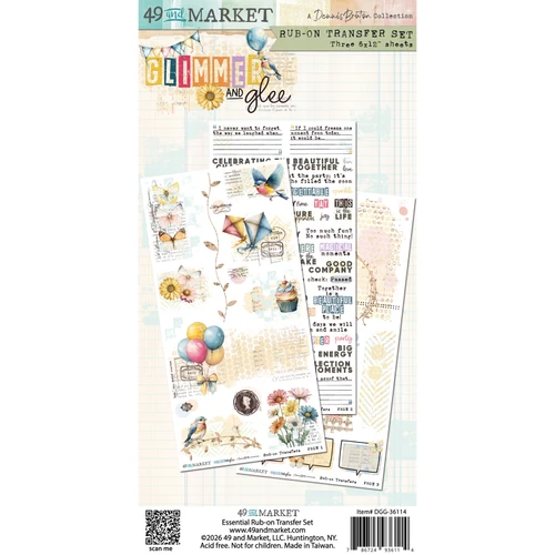 49 AND MARKET 6x12 Blendable Rub-On Transfer Set: Glimmer and Glee