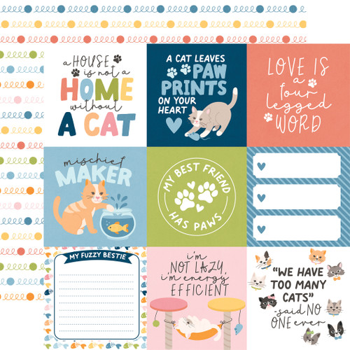 ECHO PARK Cat Lover 12x12 Paper: 4x4 Journaling Cards