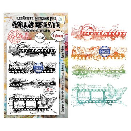 AALL AND CREATE A6 Clear Stamp #1336: Torn Prints