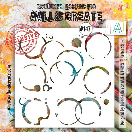 AALL AND CREATE 6x6 Stencil #147: Coffee Stains