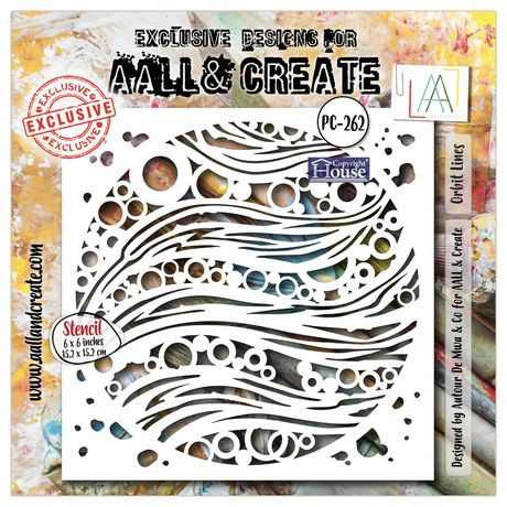AALL AND CREATE 6x6 Stencil #262: Orbit Lines