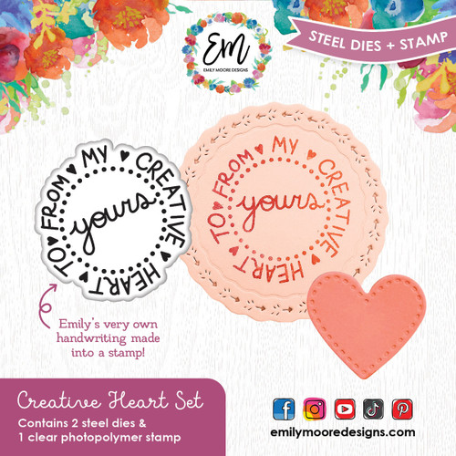 EMILY MOORE DESIGNS Die & Stamp Set: Creative Heart