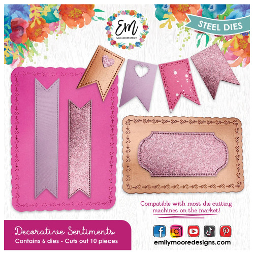 EMILY MOORE DESIGNS Die Set: Decorative Sentiment