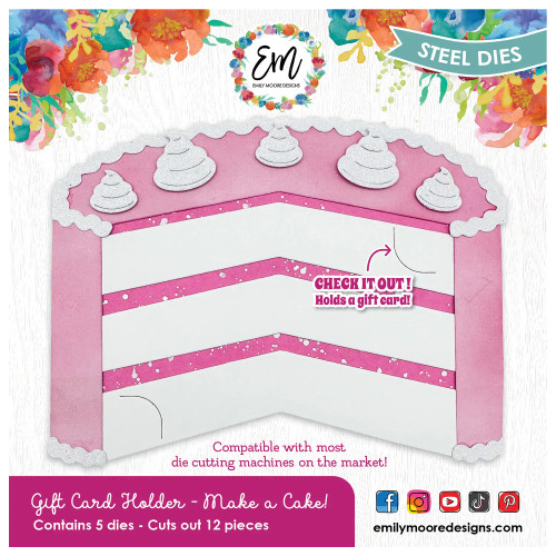 EMILY MOORE DESIGNS Die: Gift Card Holder - Make a Cake