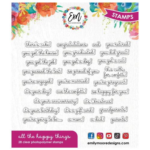 EMILY MOORE DESIGNS Stamp Set: All the Happy Things