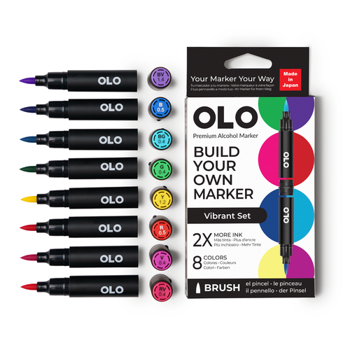 PREORDER - ships July: OLO 8 Color Brush Set - Vibrant