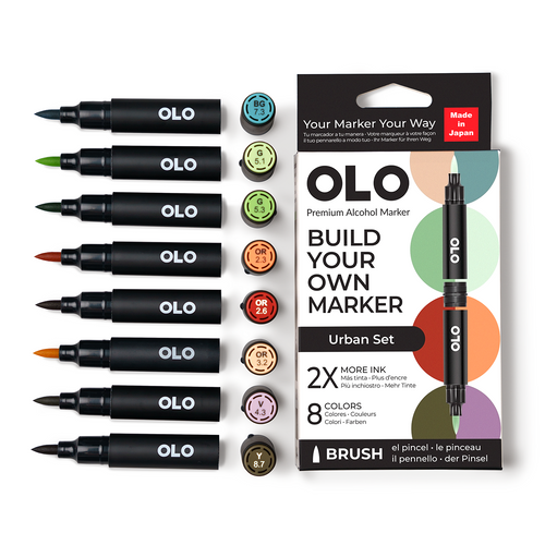 PREORDER - ships July: OLO 8 Color Brush Set - Urban