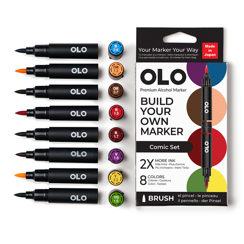 PREORDER - ships July: OLO 8 Color Brush Set - Comic