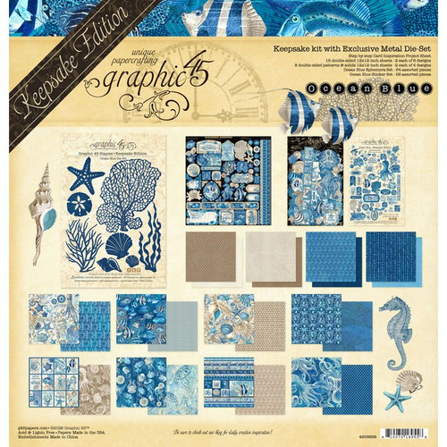 GRAPHIC 45 Keepsake Edition Pack WITH DIE: Ocean Blue