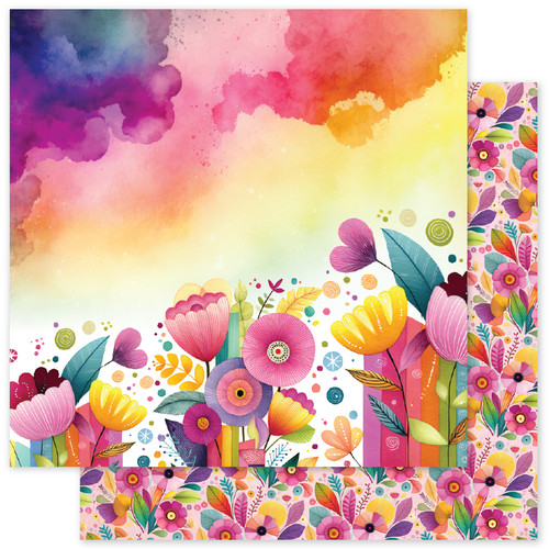 PAPER ROSE Rainbow Village 12x12 Paper: Basics D