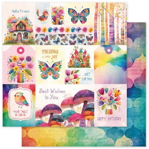 PAPER ROSE Rainbow Village 12x12 Paper: A