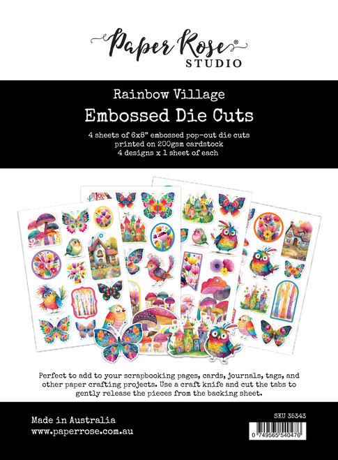 PAPER ROSE Rainbow Village Embossed Die Cuts