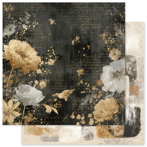 PAPER ROSE Ink & Ivory 12x12 Paper: D