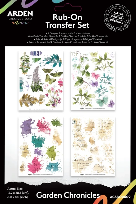 ARDEN CREATIVE STUDIO 6x8 Rub On Set: Garden Chronicles