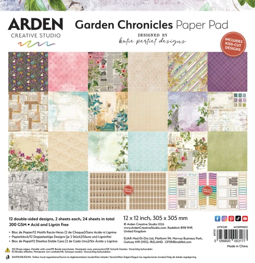 ARDEN CREATIVE STUDIO 12x12 Paper Pad: Garden Chronicles