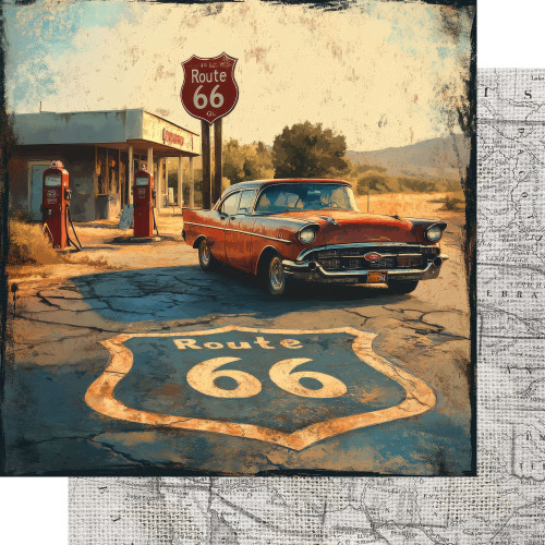 PREORDER - ships July: SSC DESIGNS Road Trip Route 66 12x12 Paper: Souvenir Strip