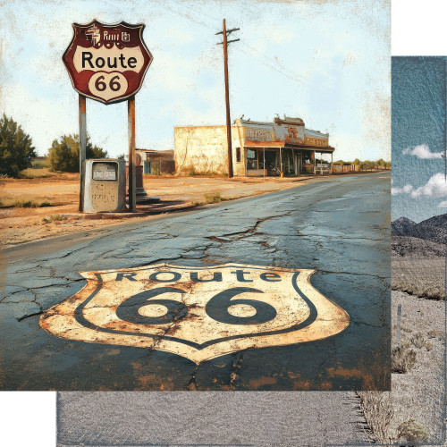 PREORDER - ships July: SSC DESIGNS Road Trip Route 66 12x12 Paper: Open Road Oasis