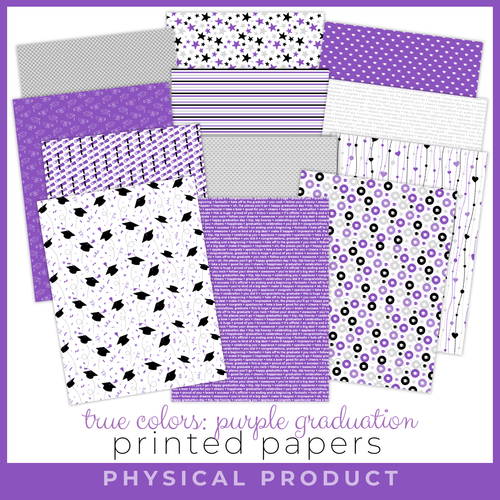 SCRAPBOOK GENERATION Printed Printables True Colors Graduation Papers - Purple