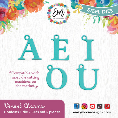 EMILY MOORE DESIGNS Die Set: Vowel Charm