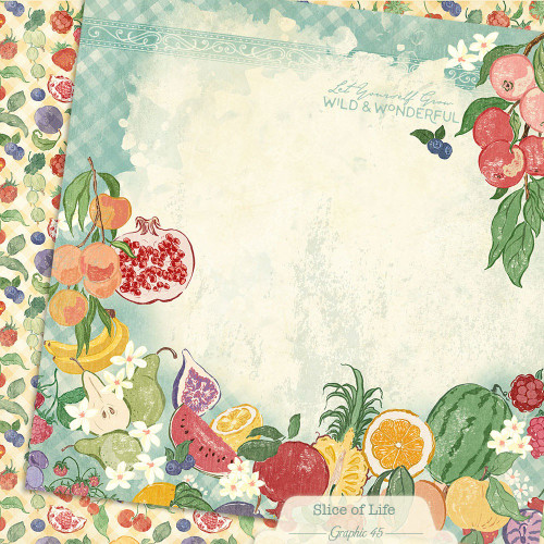 GRAPHIC 45 Slice of Life 12x12 Paper: Wild & Wonderful Layout