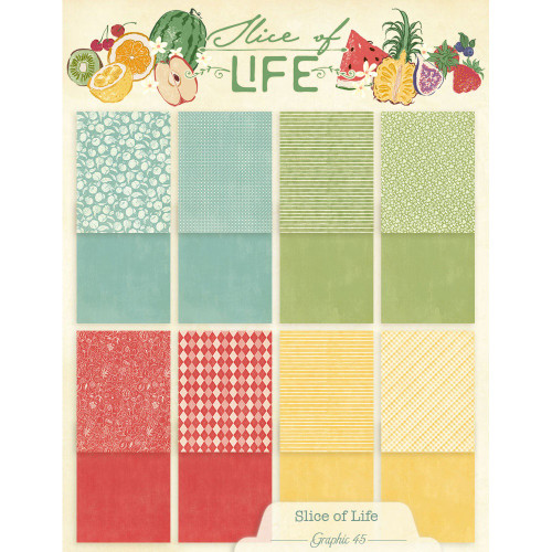 GRAPHIC 45 Slice of Life 8.5x11 Patterns & Solids Pack
