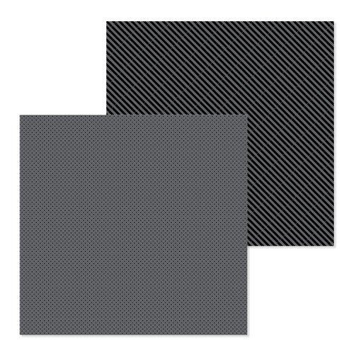 PREORDER - ships in July: DOODLEBUG DESIGNS 12x12 Dots/Stripe Petite Prints - Beetle Black (25 sheets)