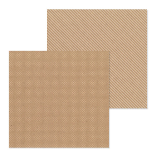 PREORDER - ships in July: DOODLEBUG DESIGNS 12x12 Dots/Stripe Petite Prints - Kraft (25 sheets)