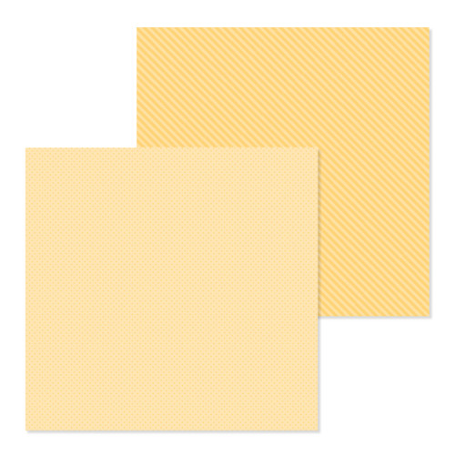 PREORDER - ships in July: DOODLEBUG DESIGNS 12x12 Dots/Stripe Petite Prints - Lemon (25 sheets)