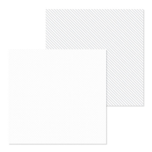 PREORDER - ships in July: DOODLEBUG DESIGNS 12x12 Dots/Stripe Petite Prints - Lily White (25 sheets)