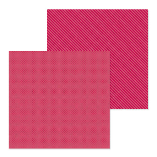 PREORDER - ships in July: DOODLEBUG DESIGNS 12x12 Dots/Stripe Petite Prints - Ruby (25 sheets)