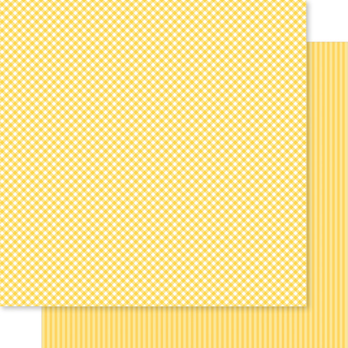 PREORDER - ships in July: BELLA BLVD Bella Besties 12x12 Gingham & Stripes Cardstock - Bell Pepper (25 sheets)