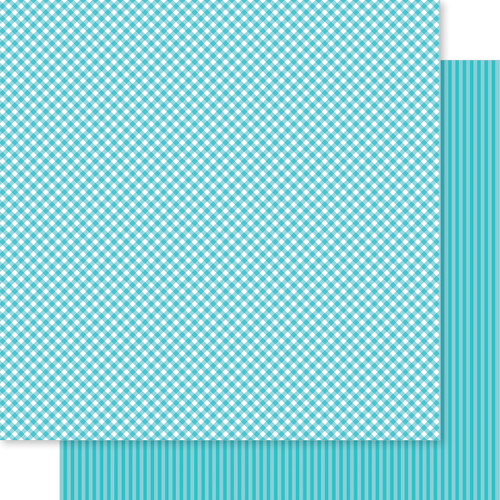 PREORDER - ships in July: BELLA BLVD Bella Besties 12x12 Gingham & Stripes Cardstock - Ice (25 sheets)