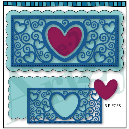 DARE 2B ARTZY Cutting Die: Slim-Mini Heart Background