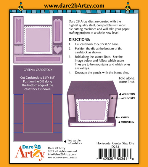 DARE 2B ARTZY Cutting Die: Horizontal Center Step