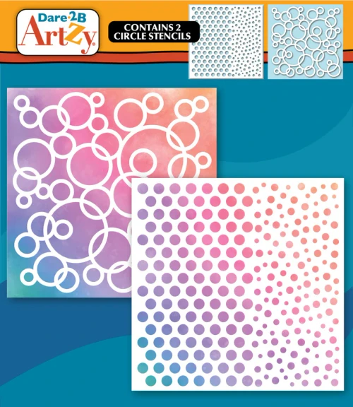 DARE 2B ARTZY 6x6 Stencils: Circle DUO (2 pack)