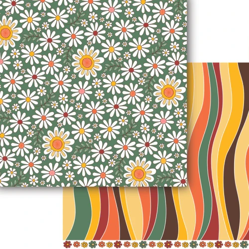 DARE 2B ARTZY Feelin' Groovy 12x12 Paper: Crazy Daisy